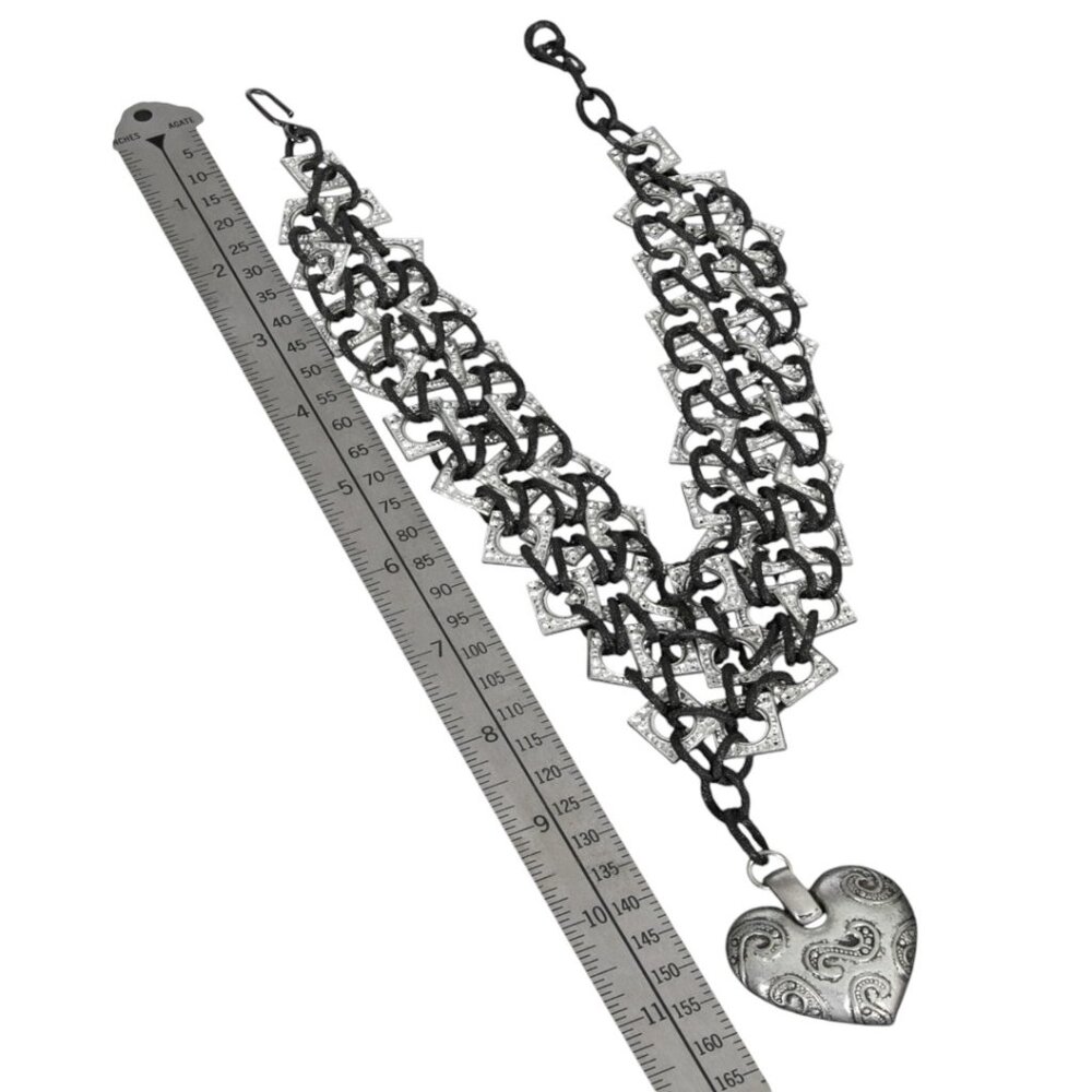 VTG BARNEYS NY Y2K 90’s CHAINMAIL METAL NEO PUNK GOTH ARTISAN CHOKER FESTIVAL - Picture 4 of 7